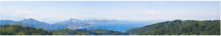 九州の山々と海を望む風景